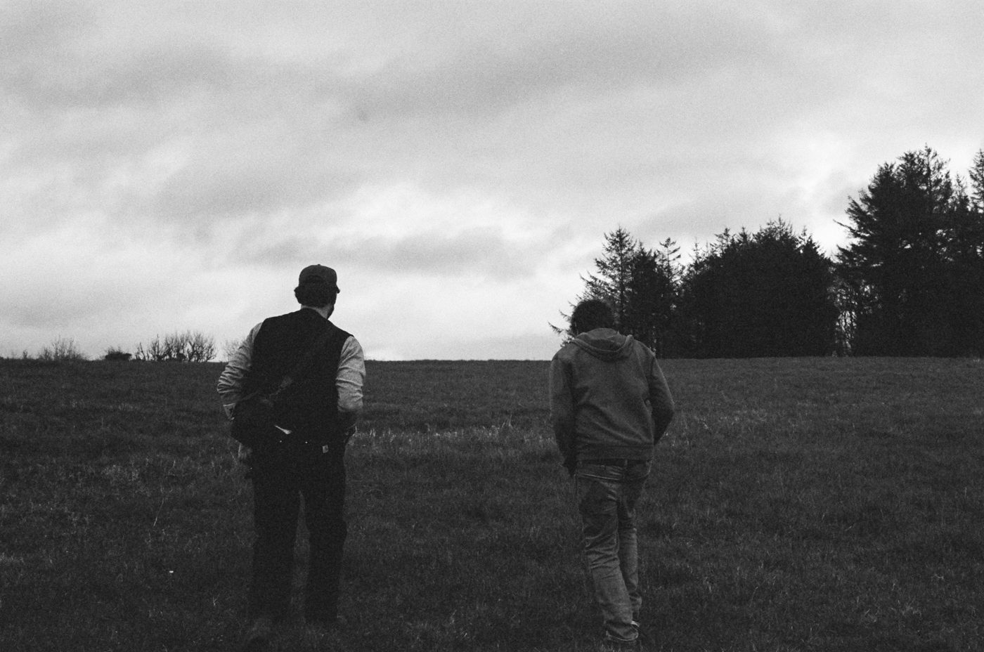 Walking the land in winter, on Tri-X film