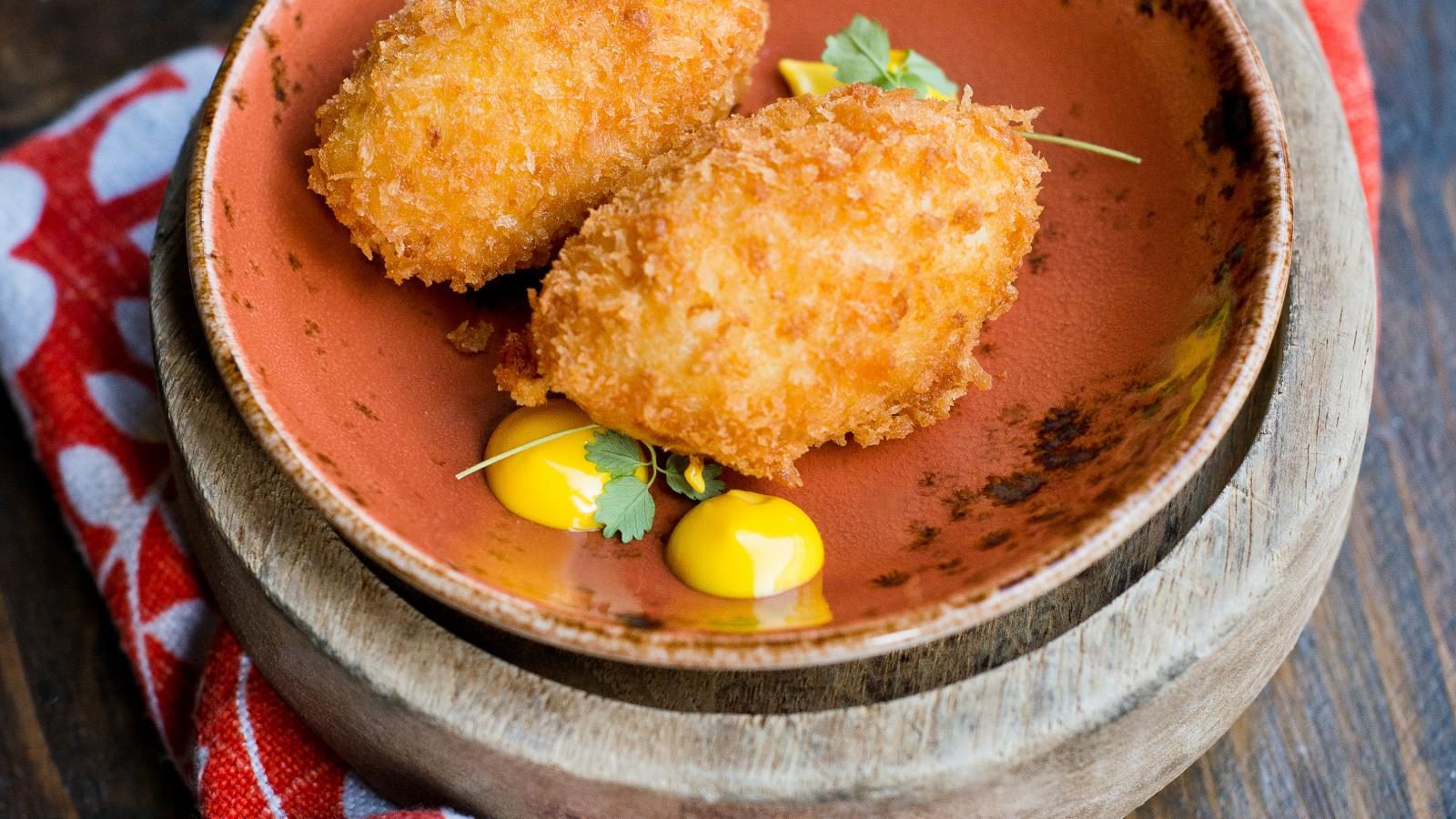 St Tola Goats Cheese & Sweet Potato Croquettes from J.P. McMahon from Aniar & Cava Restaurants, Galway