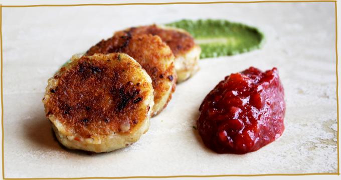 Goats Cheese Tikki using St Tola Cheese