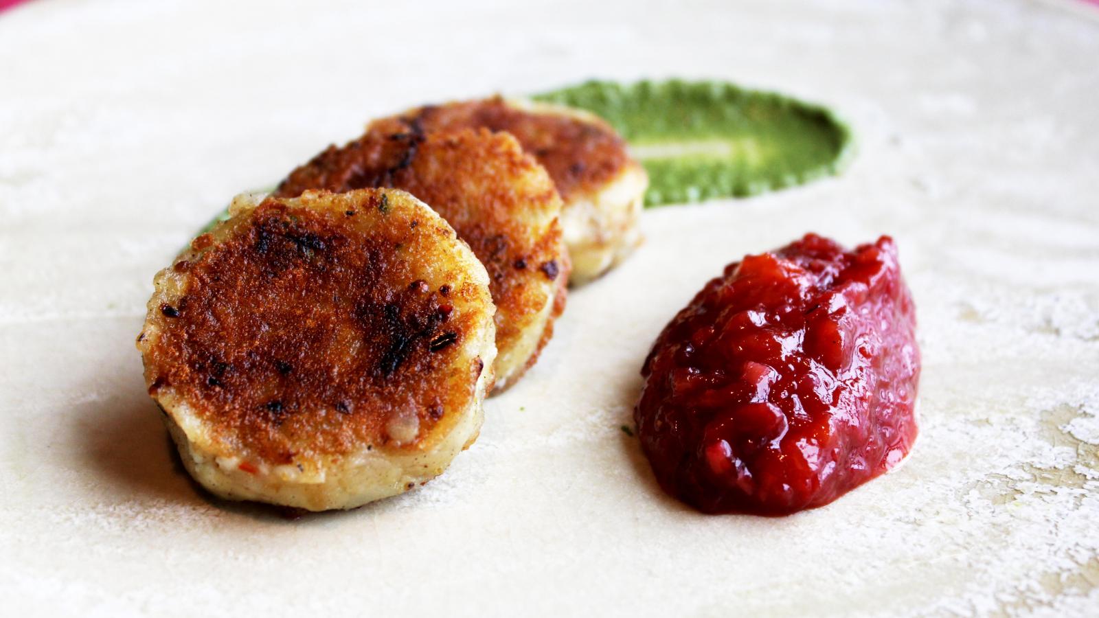 Goats Cheese Tikki from Karan at Ananda Restaurant in Dundrum, Dublin